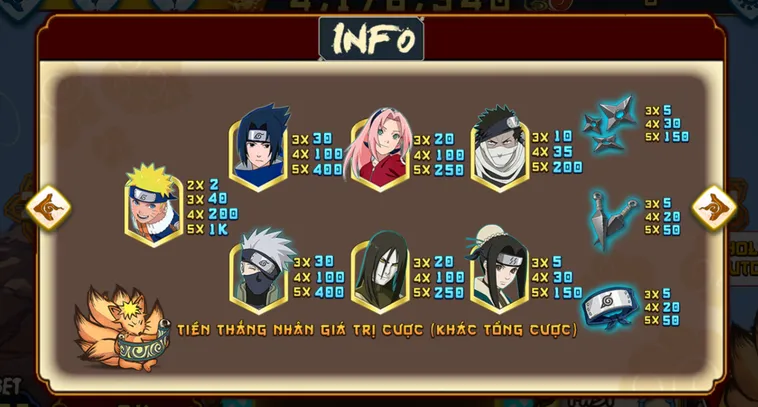 Trải Nghiệm Nổ Hũ Naruto Slots Tại 789Club Với Phần Thưởng Giá Trị Cực Khủng